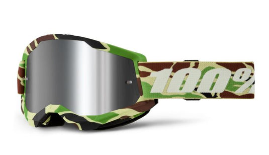 Ride 100% Strata 2 Goggle  - Adult Size - War Camo - Mirror Silver Lens