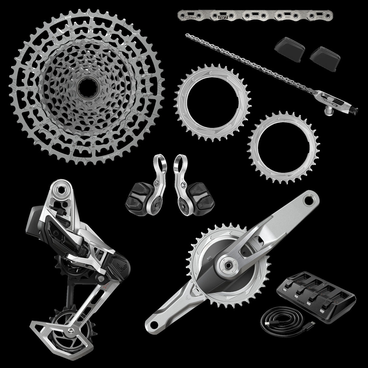 Sram Groupset 1987 T-type Eagle Transmission Axs 170mm - Serial Number 1327 Of 1987