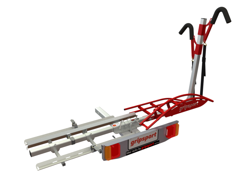 Grip Sport Gs-urban+ Tilting 2 Bike Rack W/ramp And Lights (7 Pin Flat Plug Incl) (50mm Hitch Or Towball Option)