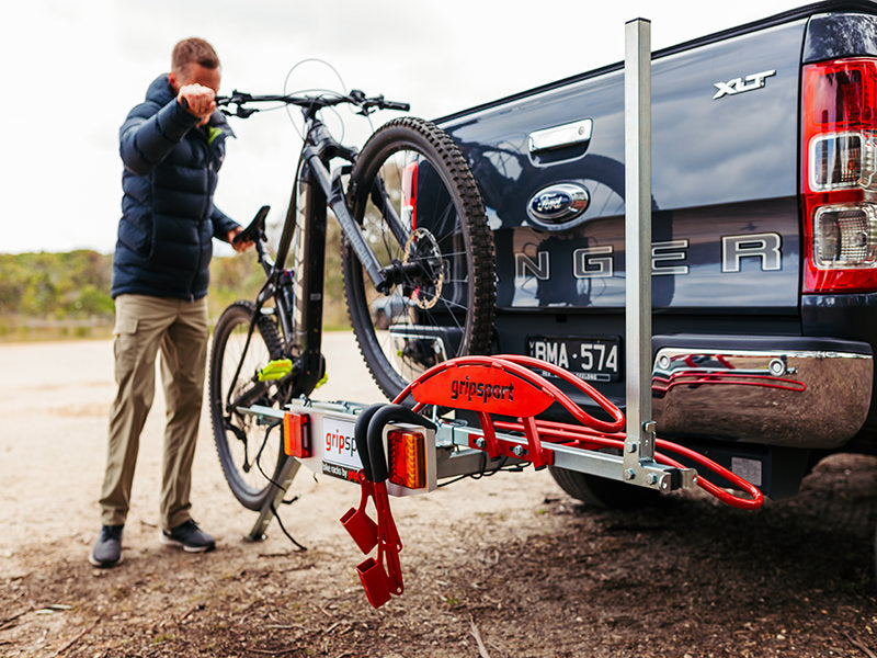 Grip Sport Gs-urban+ Tilting 2 Bike Rack W/ramp And Lights (7 Pin Flat Plug Incl) (50mm Hitch Or Towball Option)