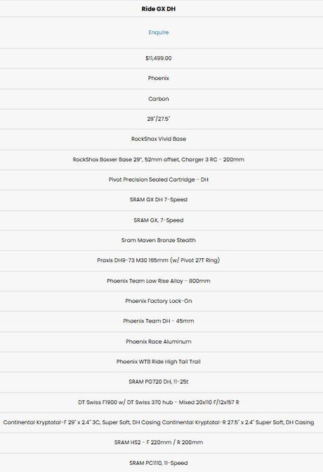 Pivot 2025 Phoenix Carbon Red Mint Large (s1 - Small)  - Ride Gx Build W/ Rockshox Vivid