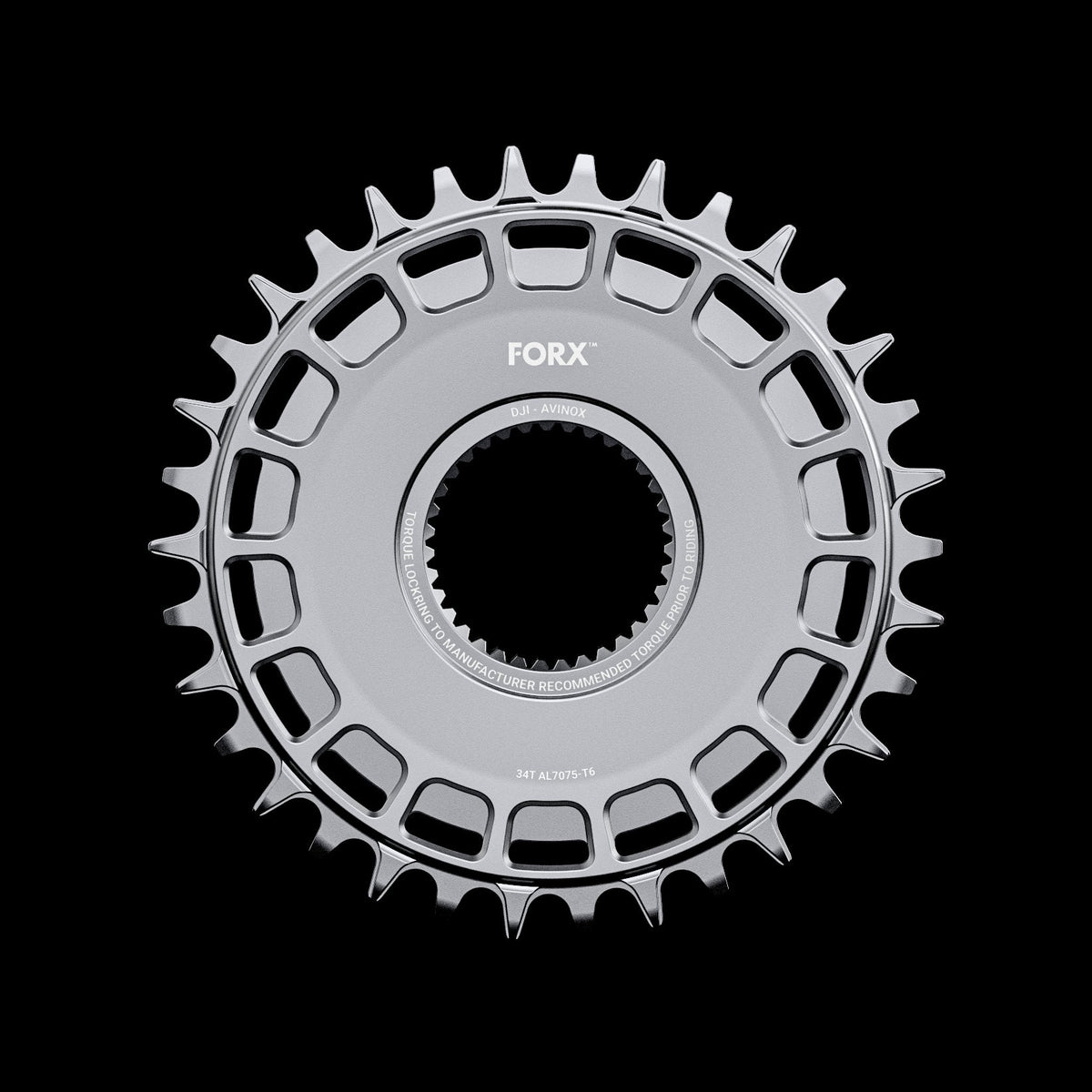 Forx Chainring - Dji Avinox Direct Mount - 34t - Silver