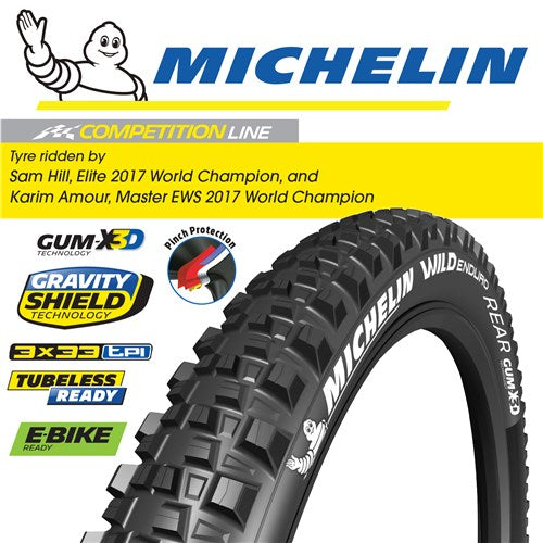 Michelin Tyre Wild Enduro Rear Gum-x3d - 29" X 2.4 - Competition Line