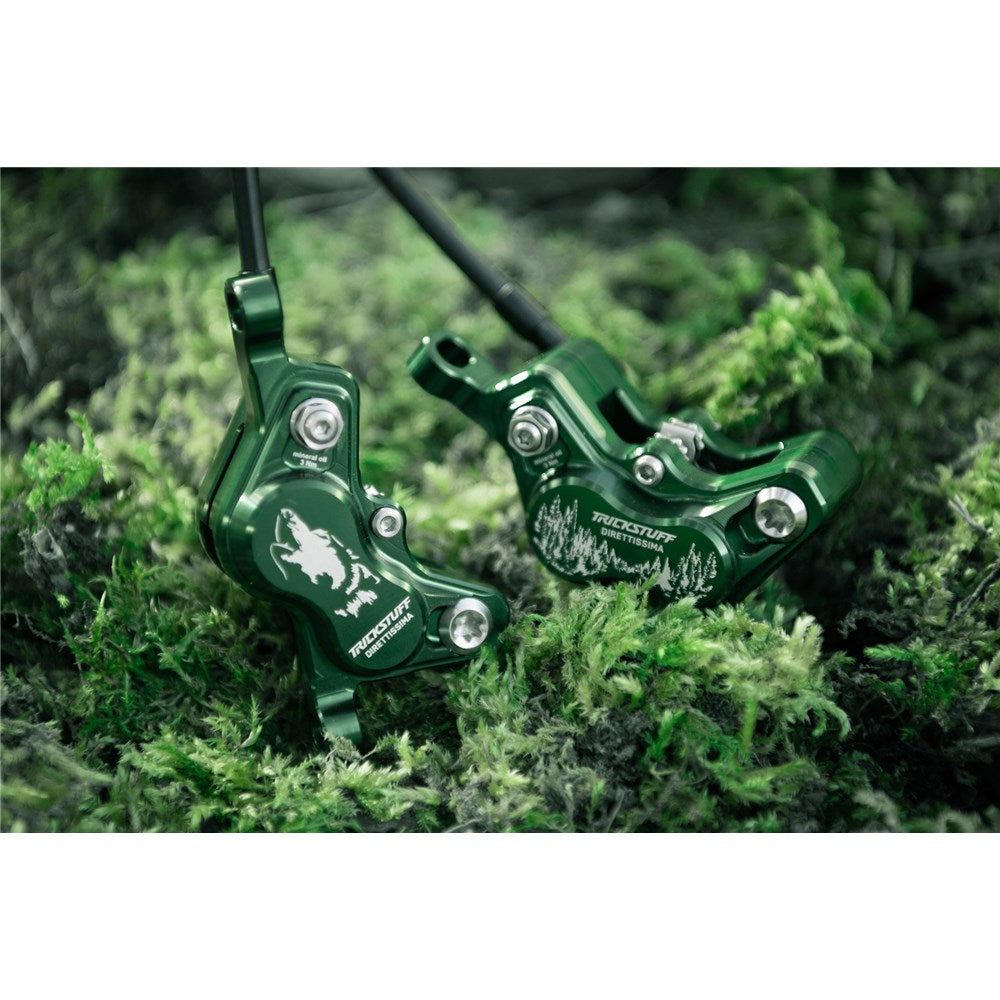 Trickstuff Brakeset - Direttissima - Kevlar Black Hose - Front & Rear - Forest Green - Limited Edition - Set 8 Of 250