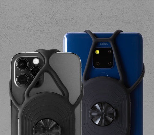 Bone Iphone Holder - Silicone Bike Tie Connect - Garmin Kit - Fits Phone 4.7" To 7.2" Inch - Black