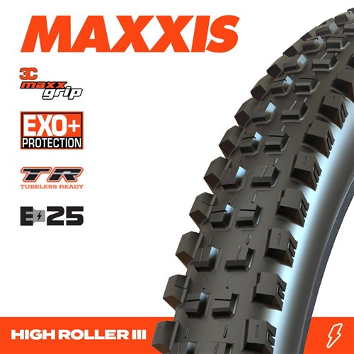 Maxxis Tyre High Roller Iii 27.5" X 2.40 3c Grip Exo+ Casing - Tr Folding 60tpi E-25
