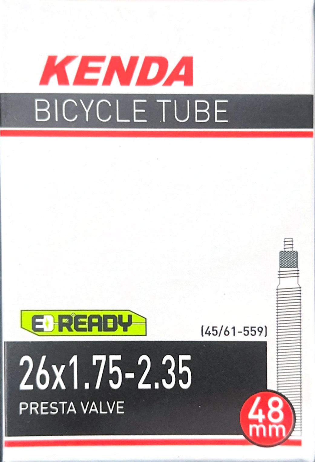 Kenda Tube - 26" X 1.75-2.35 - Presta Valve / French Valve