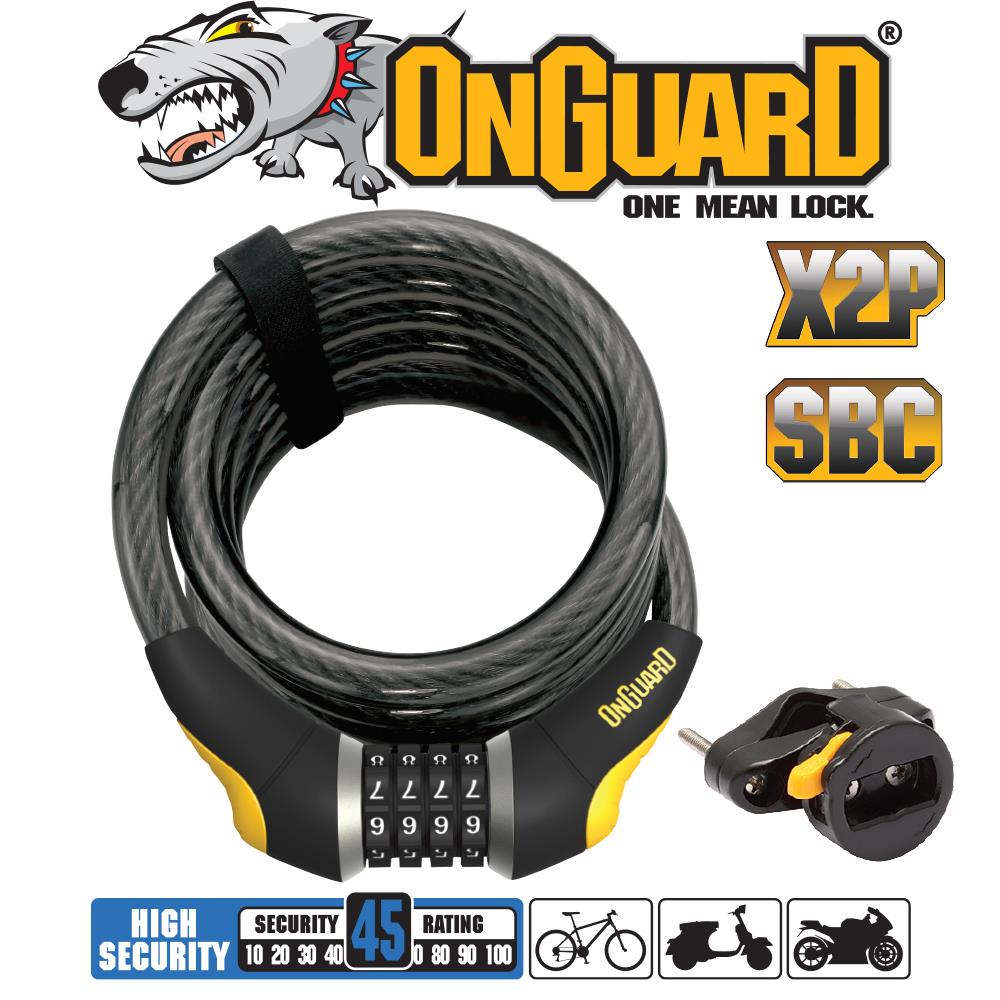 Onguard Bike Lock - Doberman Combo Lock - 185cm X 15mm (8030)