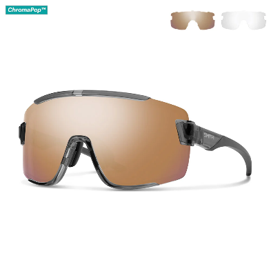 Smith Sunglasses - Wildcat - Crystal Grey - Chromapop Rose Gold Mirror - Plus Bonus Clear