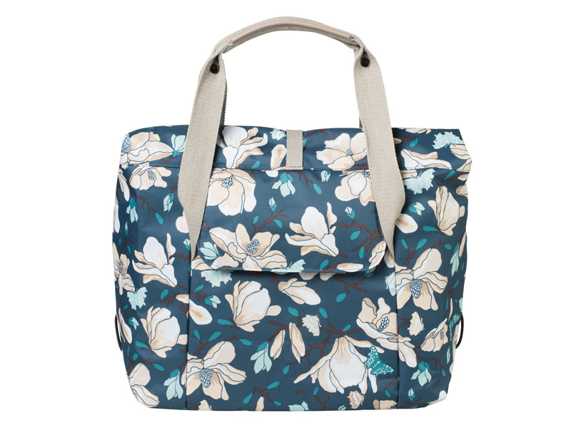 Basil Magnolia Shopper Pannier Bag 18l - Teal Blue
