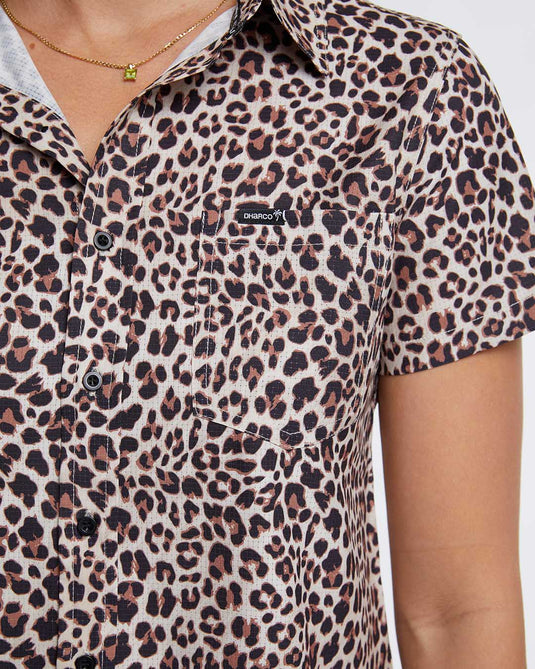 Dharco Womens Tech Party Shirt | Leopard [sz:large]