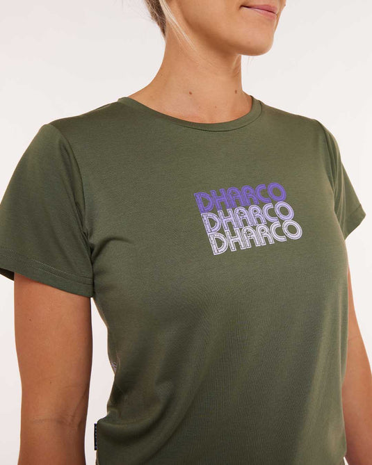 Dharco Womens Short Sleeve Tech Tee | Garigal Green [sz:large]