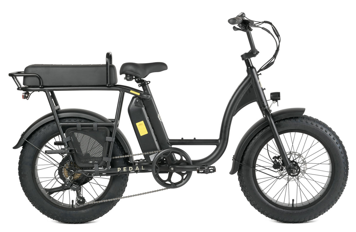 Pedal Brewer - Fat Tyre Cruiser With Bench Seat - 540wh - Unisex - Matte Black