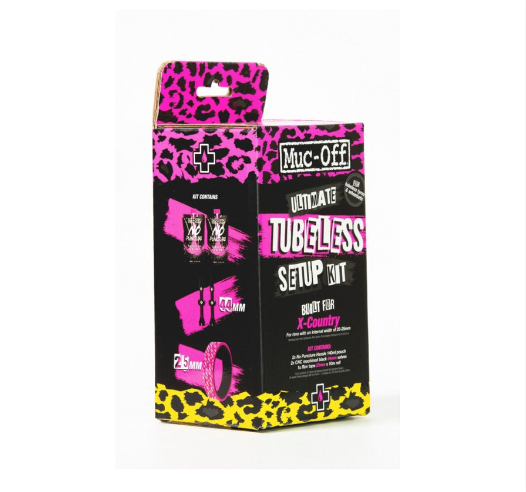 Muc-off Tubeless Set Up Kit Xc/trail - 25mm Wide Tape + 44mm Valves