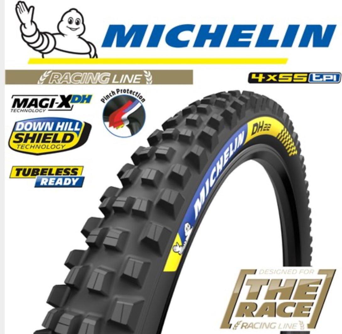 Michelin Tyre DH22 - Wire Bead - Soft / Hard Mixed Compound - 29" X 2.4"