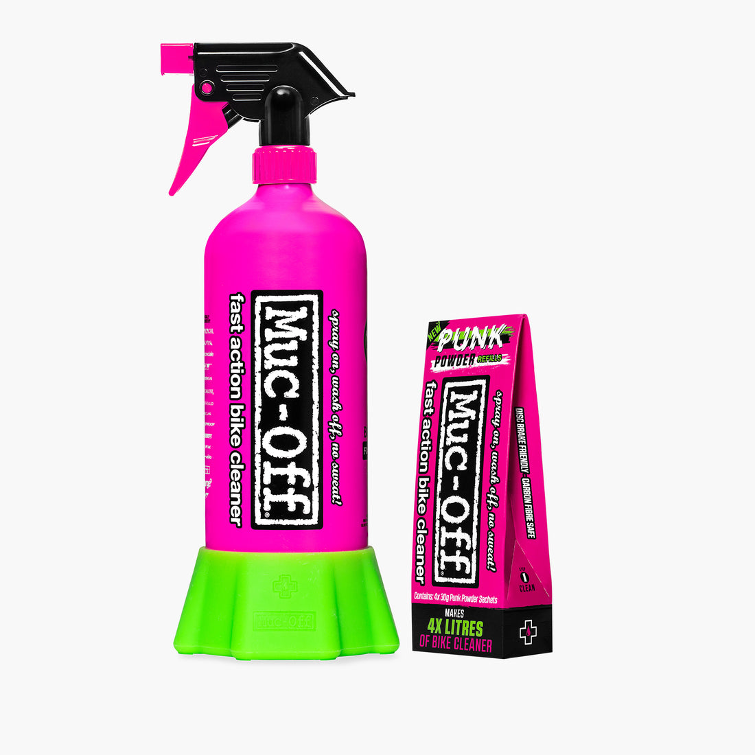 Muc-off Cleaner Bottle For Life - Bundle Inc 4 Sachets Of Punk Powder