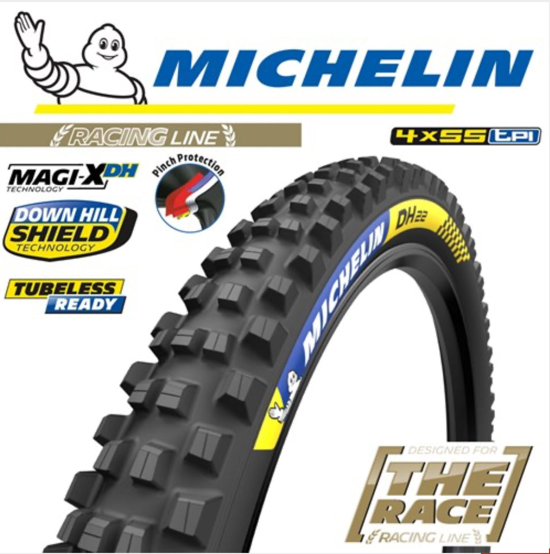 Michelin Tyre DH22 Wire Bead - Soft / Hard Mixed Compound - 27.5" X 2.4"