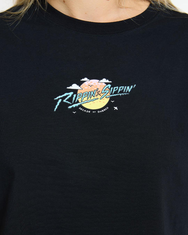 Dharco Womens Cotton Crop | Decade Of Dharco - Black - Medium