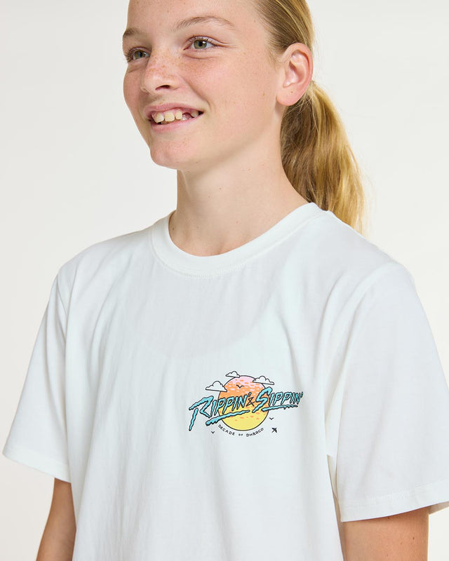 Dharco Youth Cotton Tee | Decade Of Dharco - White - Youth Medium / 8