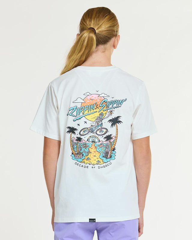 Dharco Youth Cotton Tee | Decade Of Dharco - White - Youth Medium / 8