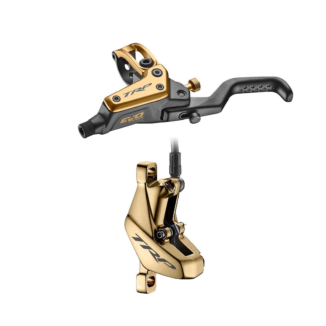 Trp Brake Dhr Evo Pro - Hd-m9040 - 4-piston - Black/gold - 1900mm - Rear - Left Hand (use 2.3mm Rotor Only)