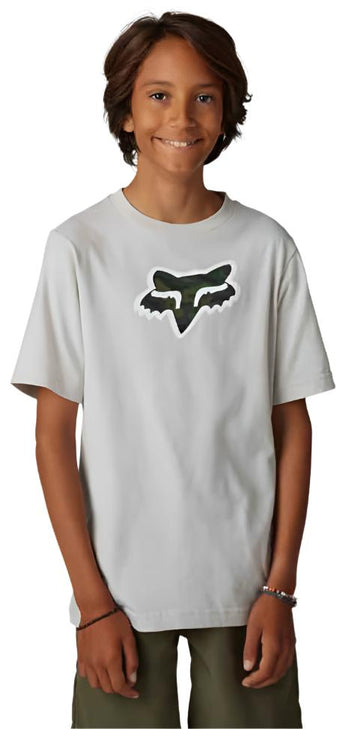 Fox Racing - T-shirt - Youth Vzns Camo Shortsleeve Tee - Light Grey - Small