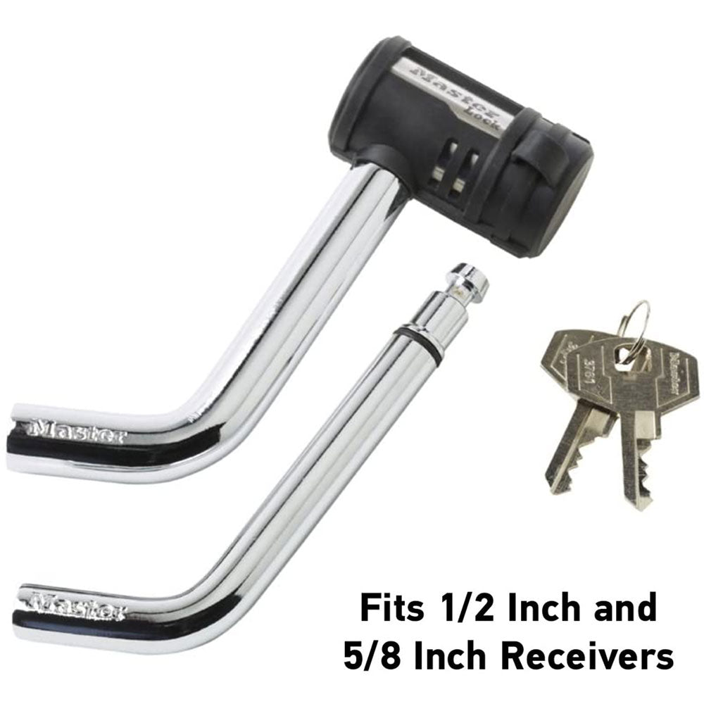 Single Trail Master Lock Locking Hitch Pin 1/2" - 5/8" 2 Pack