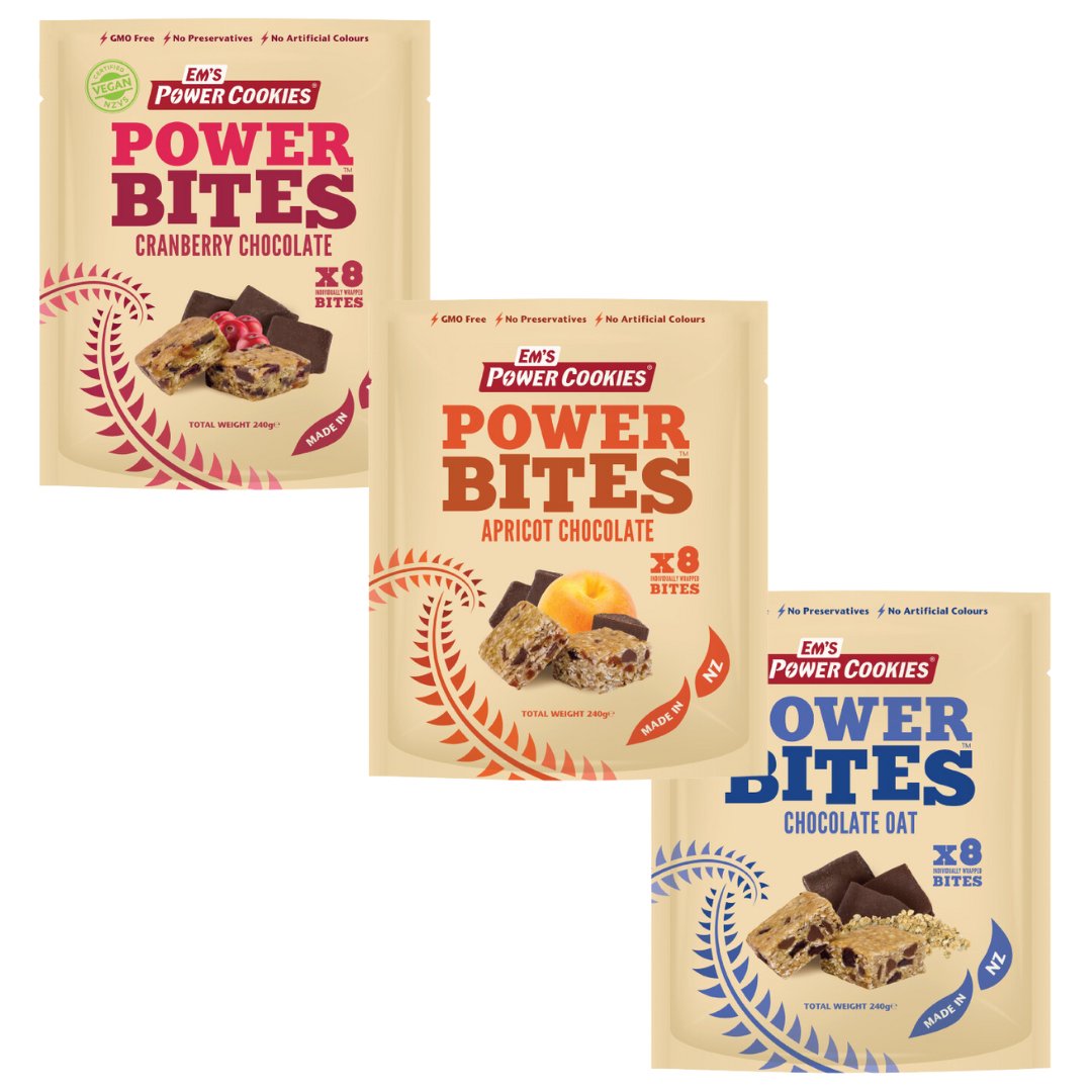 Em's Power Bites Choc Oat - 8 Bites - 240g - White Bag