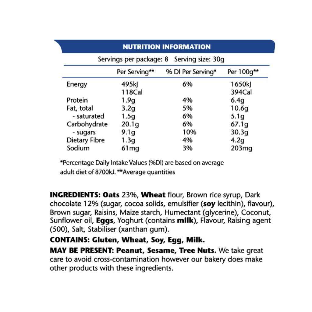Em's Power Bites Choc Oat - 8 Bites - 240g - White Bag