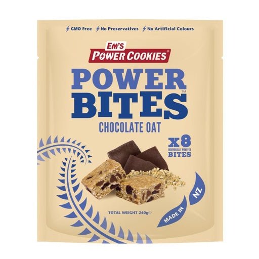 Em's Power Bites Choc Oat - 8 Bites - 240g - White Bag