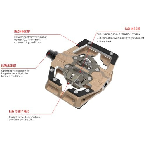 Leatt Pedal - Gravity 6.0 - Clip Pedals - Large Platform 110mm x 88mm - Black or Silver