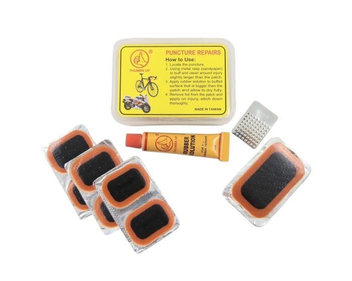 Thumbs-up Puncture Repair Kit - Cold Patch Repair Kit - 7 Patches Inc Glue