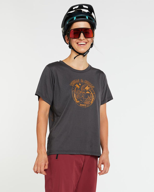 Dharco Womens Short Sleeve Tech Tee | Thrills & Chills - XS