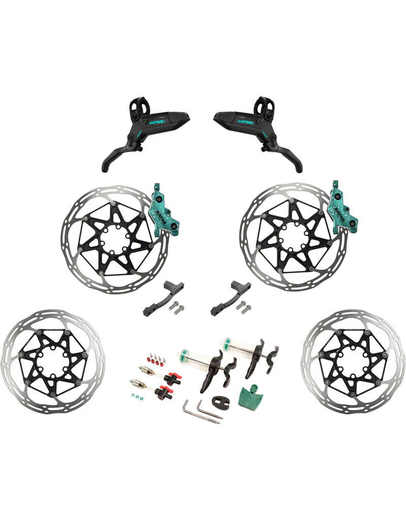 Sram Disc Brake Full Expert Kit - Motive Ultimate Stealth - Alu Lever - Teal Splatter
