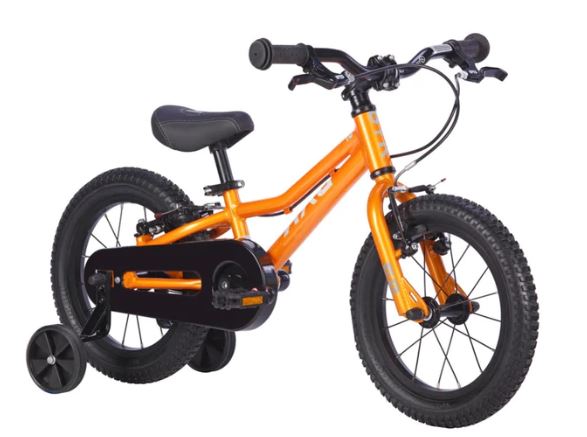 Byk E250 14" Inc Training Wheels - E2 - No Handle - (dual V-brake) (solid Orange)