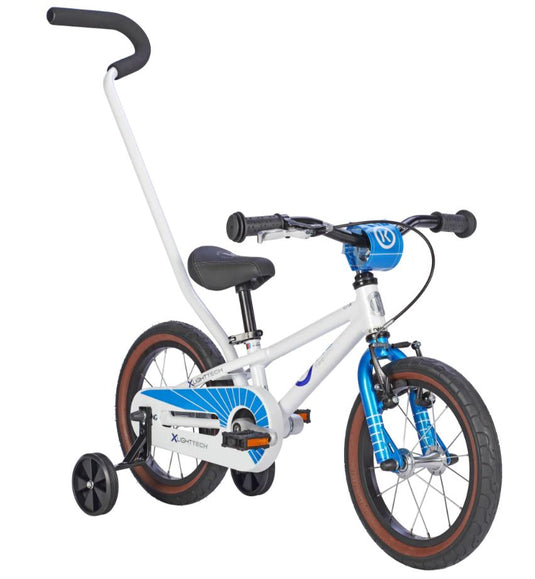 Byk E250 14" - Inc Training Wheels & Handle - (white / Dark Blue)