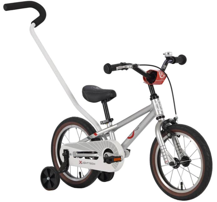 Byk E250 14" - Inc Training Wheels & Handle - (silver / Red)