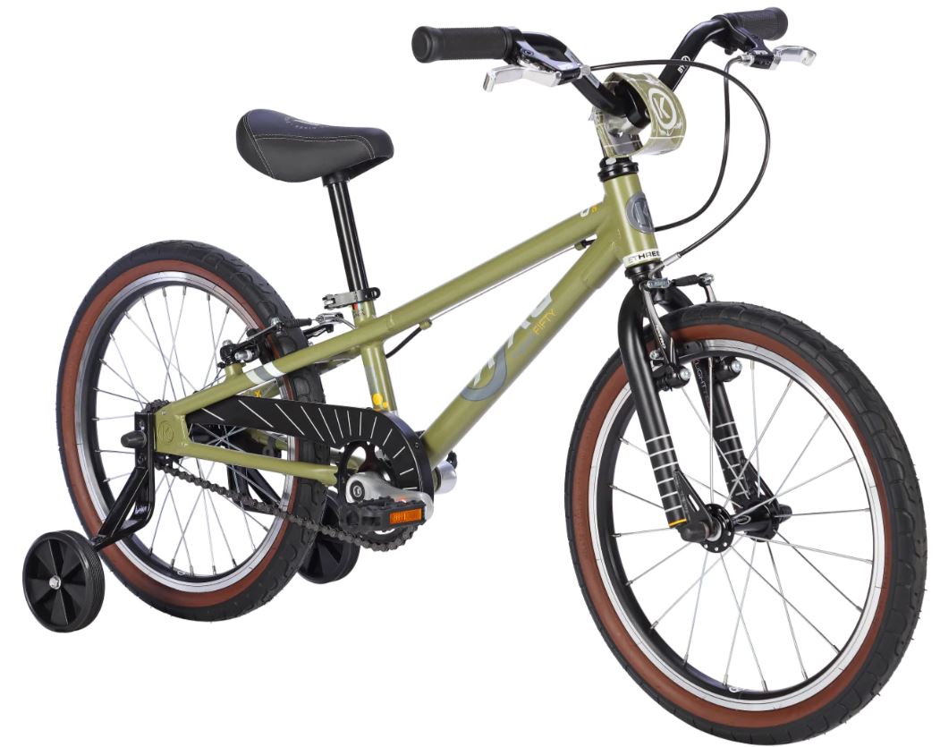 Byk E350 18" - Inc Training Wheels (boys Kamo Green/black)