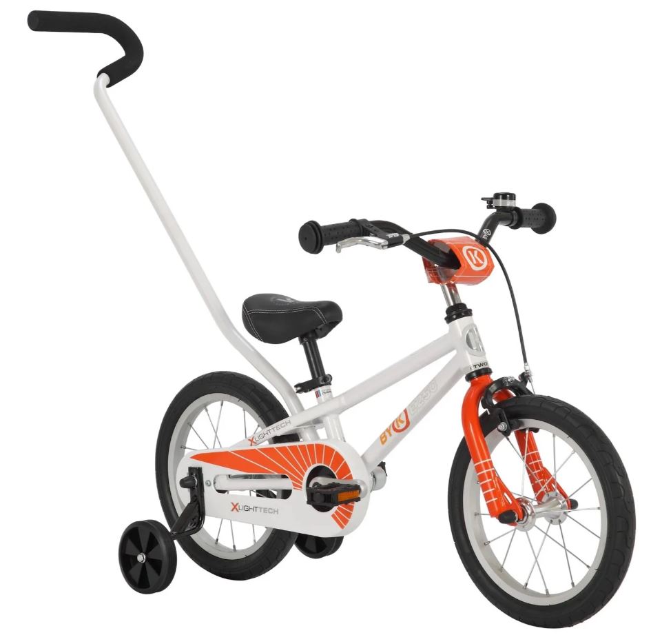 Byk E250 14" - Inc Training Wheels & Handle - (white / Orange)