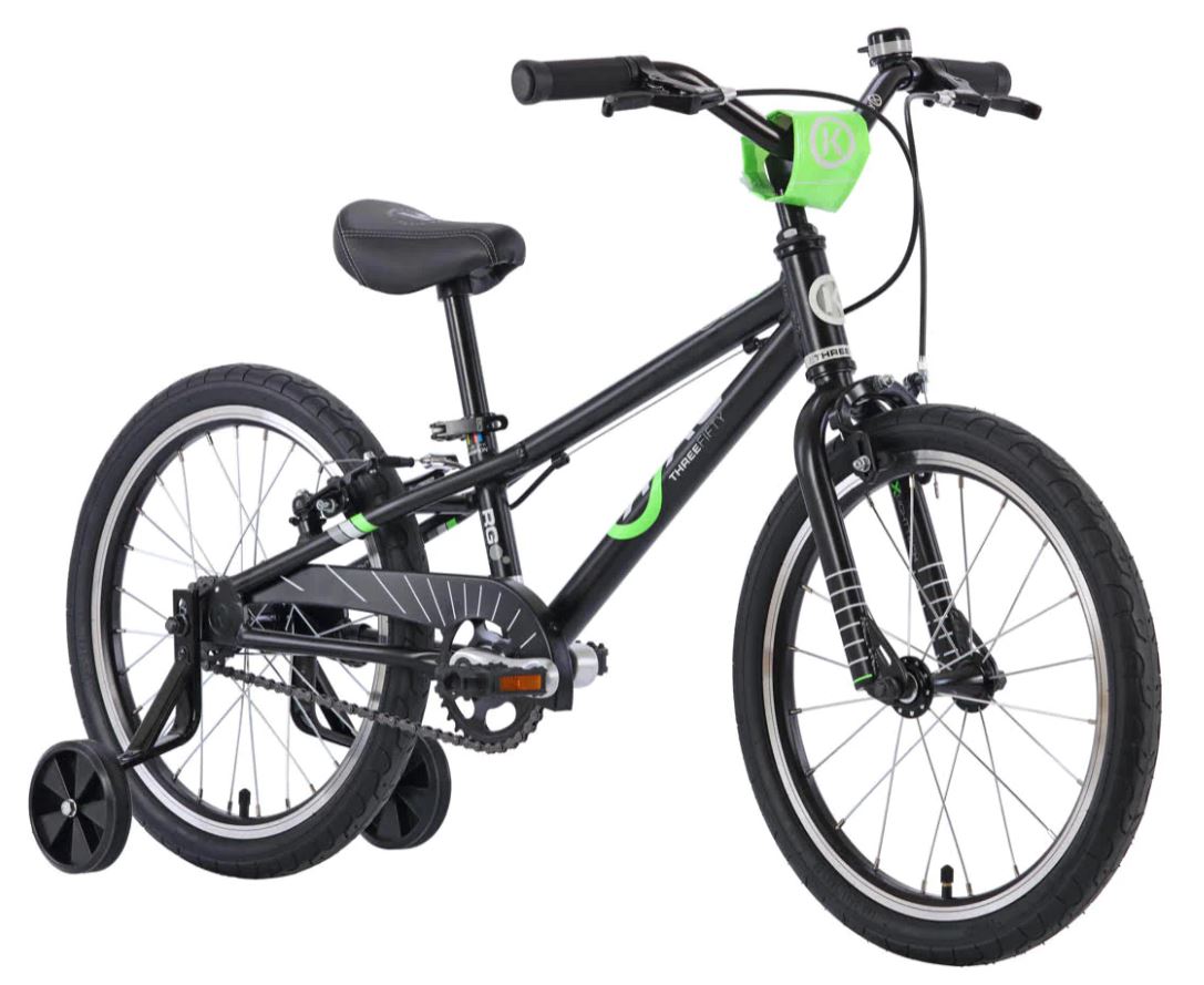 Byk E350 18" - Inc Training Wheels (boys Black/neon Green)