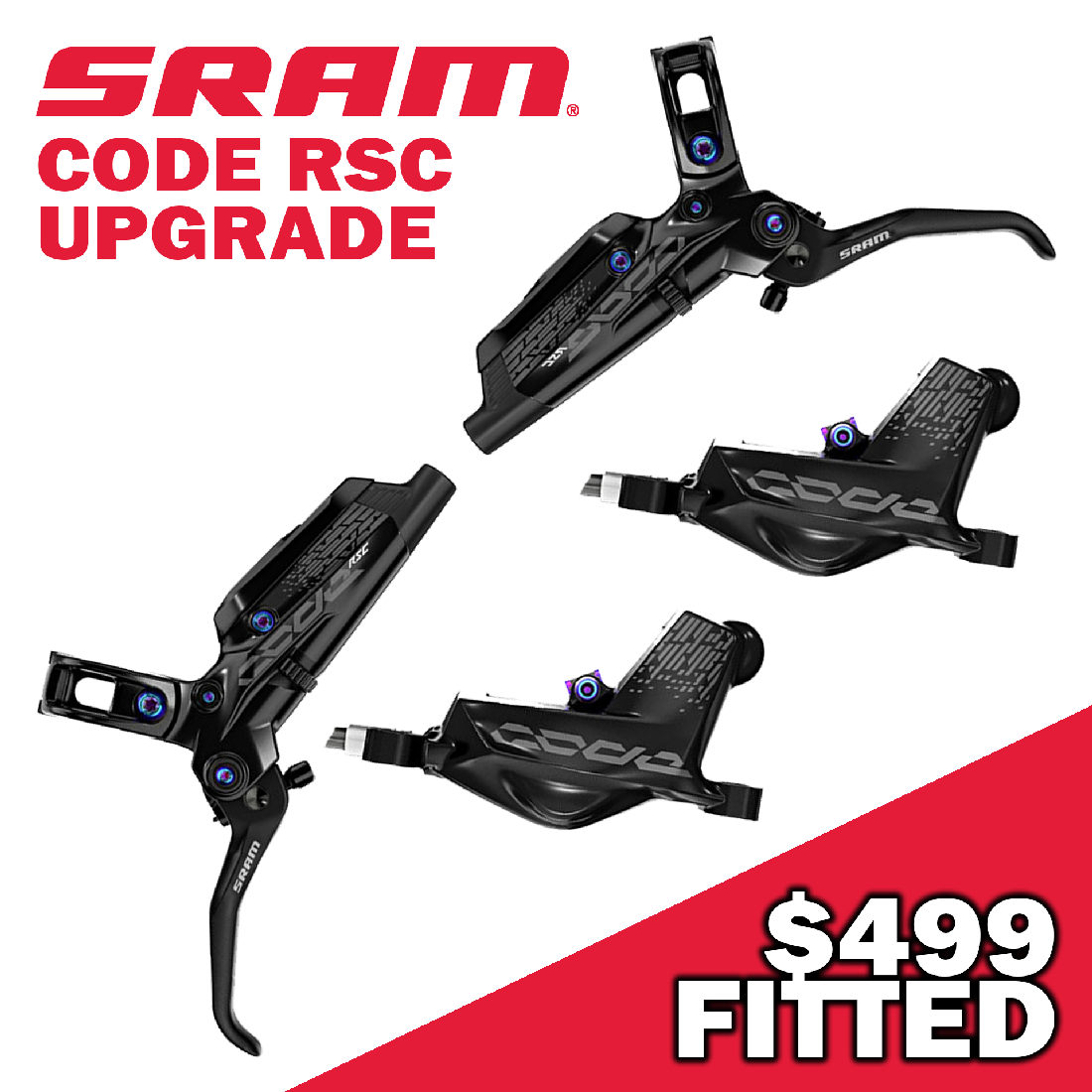 Pack Of Sram Brake Code Rsc Black Rear 1800mm (front Or Rear)