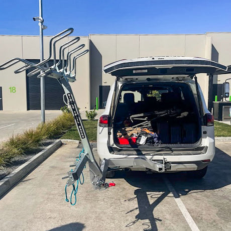 Single Trail Vertical Bike Rack (super Rfs) With Swinging Arm - Silver [sz:4 Bike Carrier]