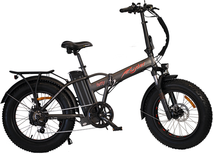Ryder Electric Folding Bike - Fatty - 20" Fat Wheels - Black 