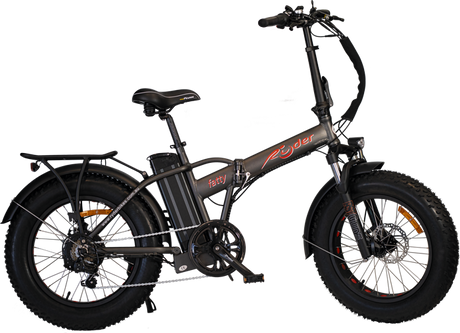 Ryder Electric Folding Bike - Fatty - 20" Fat Wheels - Black 