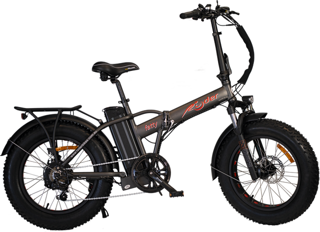Ryder Electric Folding Bike - Fatty - 20" Fat Wheels - Black 