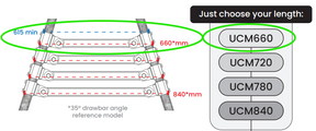 Grip Sport Van Rack - (part 3) Universal Cross Member With Pivoting Saddles - [sz:width - 660mm]