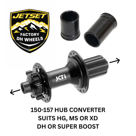 Kt Hub - Rear End Caps - Converts 12 X 150mm Hub To 12 X 157mm Hub For Dh Or Super Boost (suits Jetset Factory)