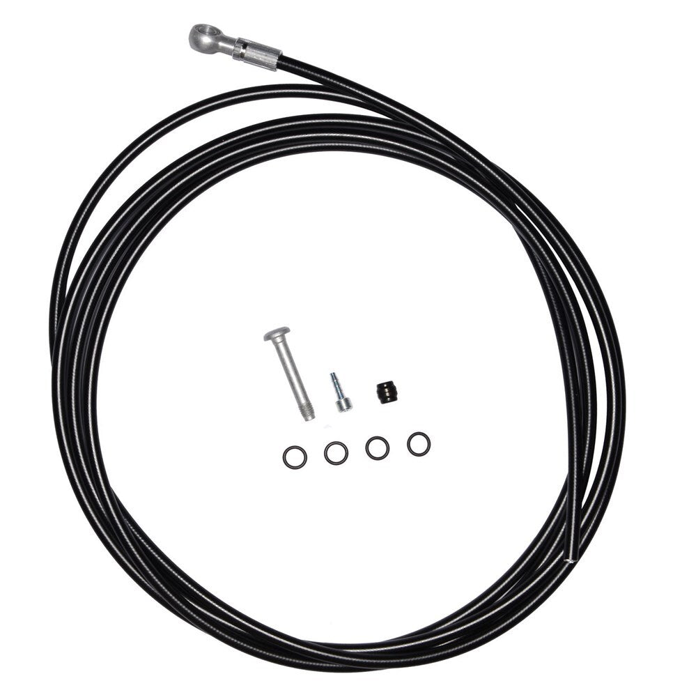 Magura Hydraulic Brake Hose - Mt Series And Mt C Series Brakes - 2500mm With Banjo Fitting - Black