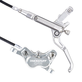 Trickstuff Brakeset - Direttissima - Kevlar Black Hose - Front & Rear - Silver