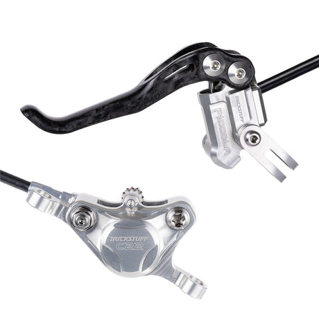 Trickstuff Brakeset - Piccola Carbon - Lever Carbon - Kevlar Black Hose - Front & Rear - Silver